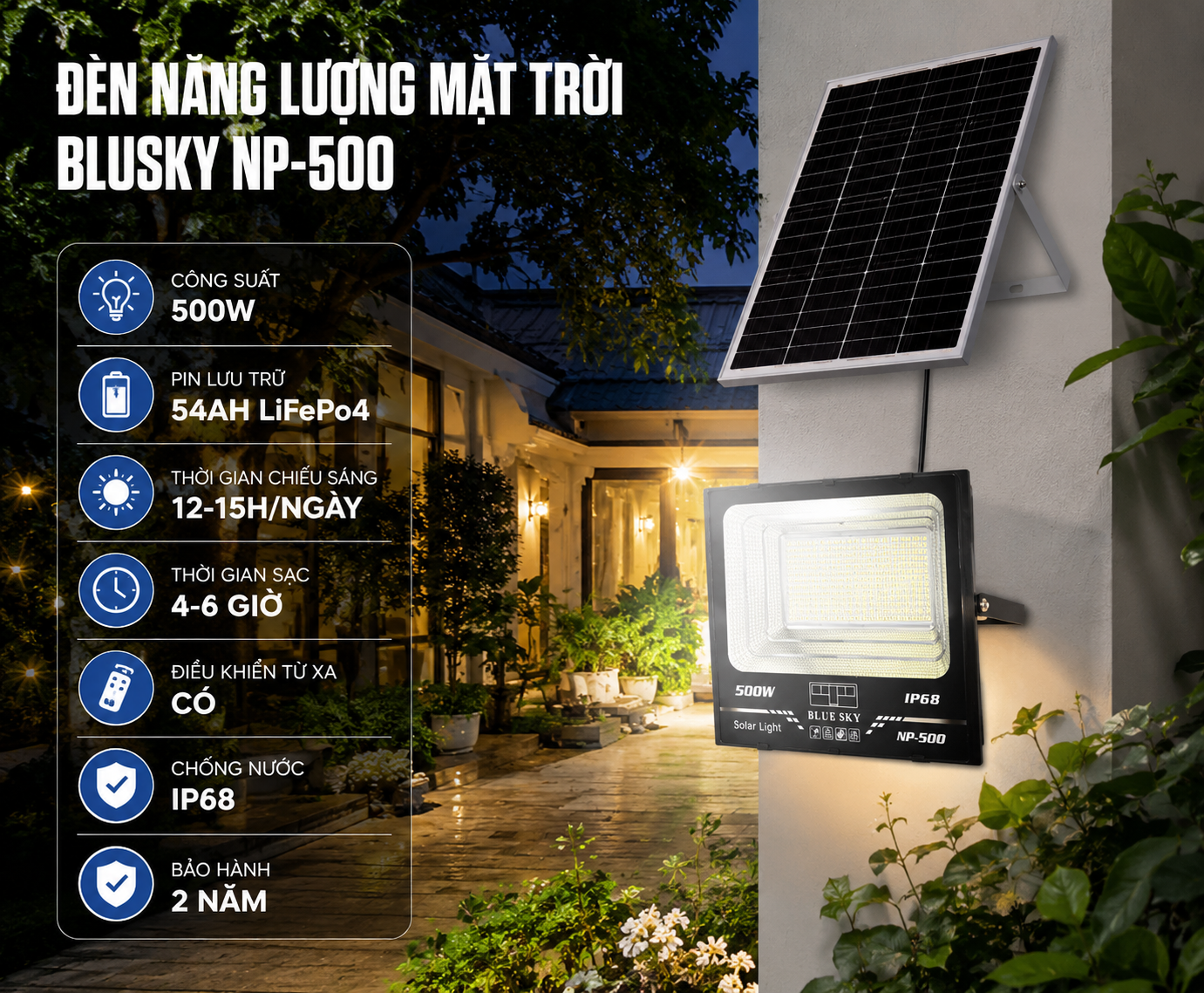 Solar flood light Bluesky NP-500W - Image 3