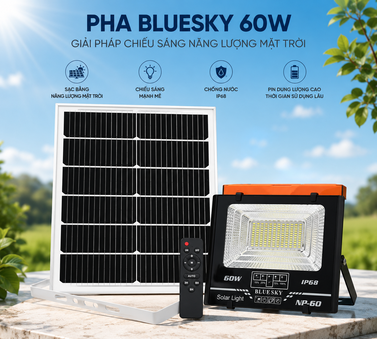 Solar Flood Light NP-60, Power 60W